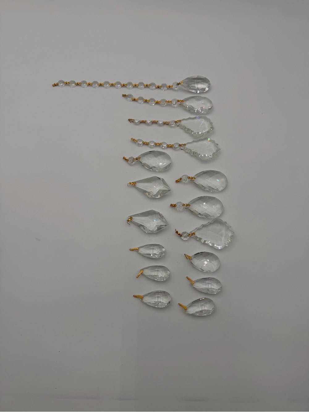 Set of 16 Glass Chandelier Crystal Teardrops